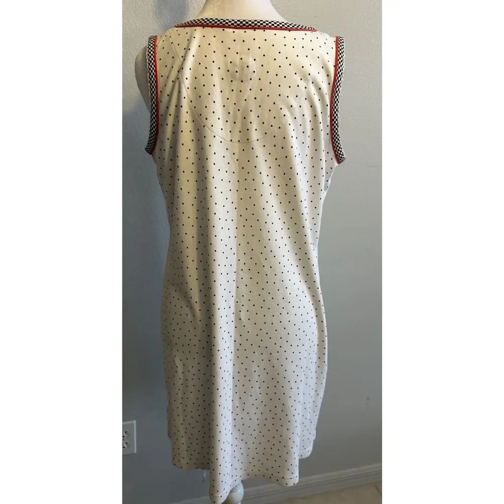 VTG Mary Engelbreit Cherry Polka Dot Nightgown Pj Nightie Granny Cottage Prairie